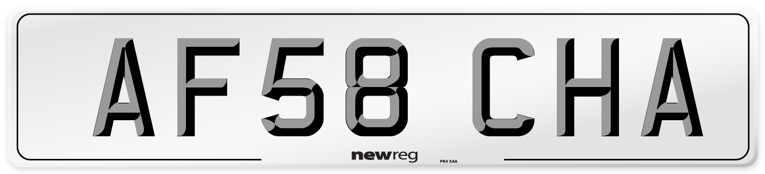 AF58 CHA Number Plate from New Reg